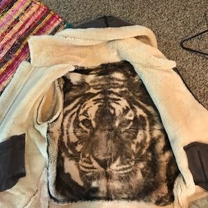 Over land sheepskin coat